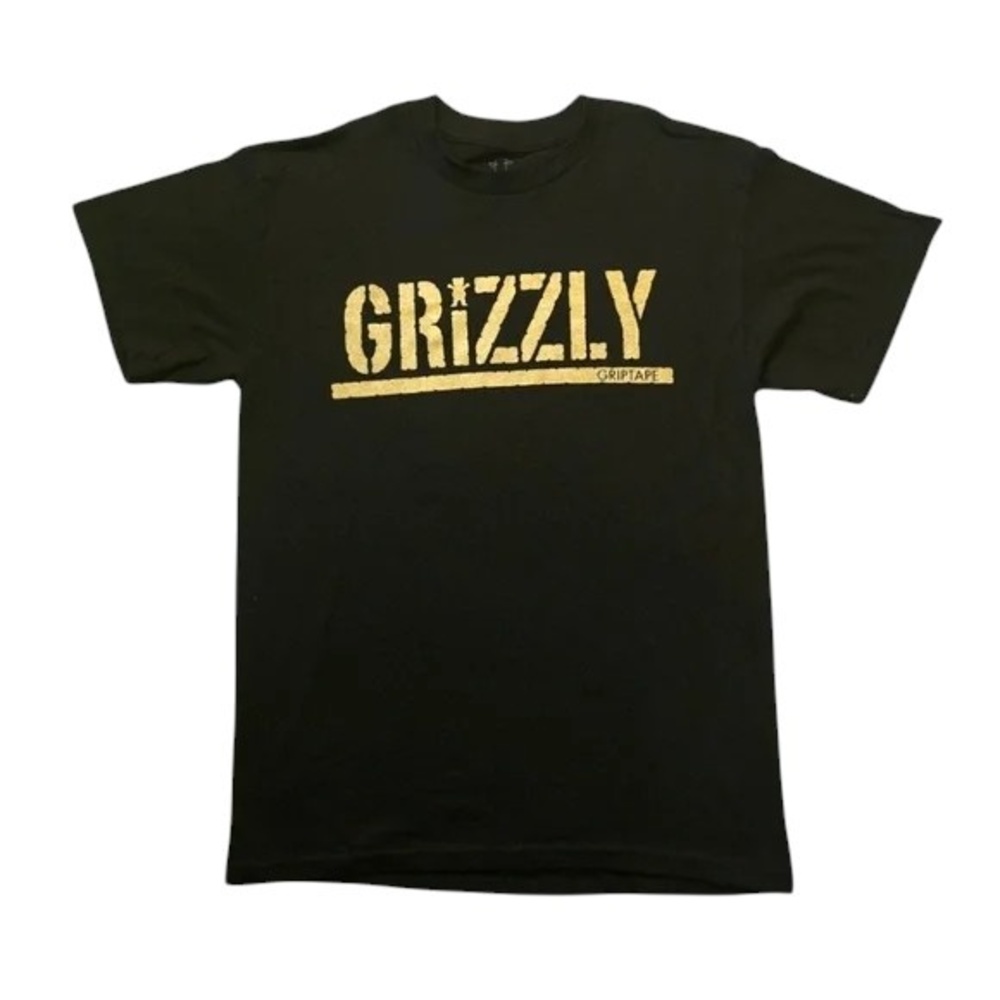 Grizzly Graphic T Shirt Mens M Black Gold Skateboard Logo Tee
